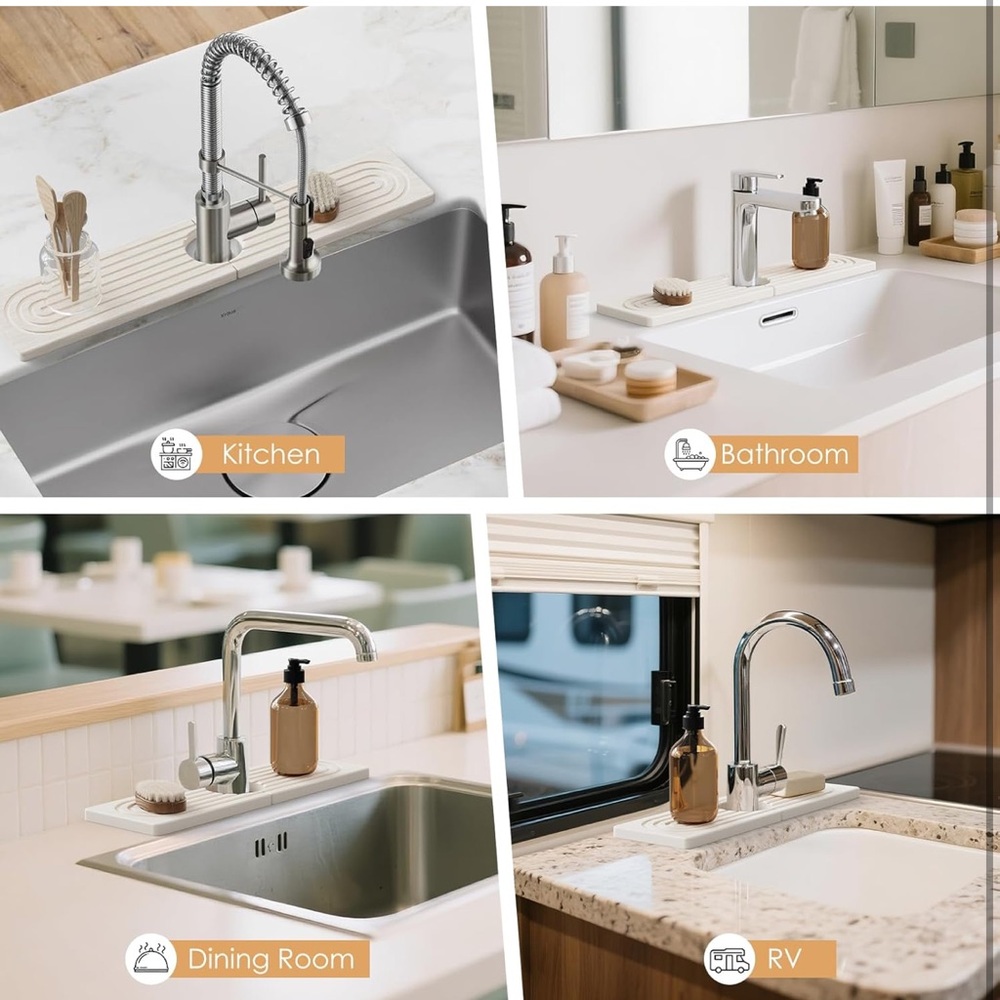 Modern stone faucet mat for kitchen sink - Picture 7 of 7